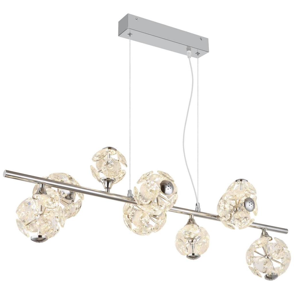 GLOBO Pendelleuchte
klar Chrom Metall B/H/T/L: ca. 36x120x86,6×86,6 cm 1 Brennstellen