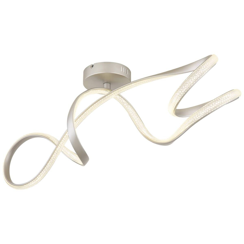 GLOBO LED-Deckenleuchte SWIRL 67341DN nickel Kunststoff Metall B/H/L: ca. 28x33x90,8 cm 1 Brennstellen