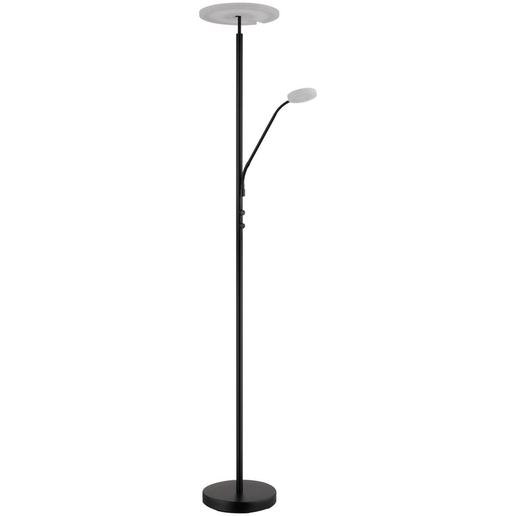 GLOBO Stehlampe
mattschwarz Satiniert Metall Acryl H/D: ca. 180×30 cm 2 Brennstellen