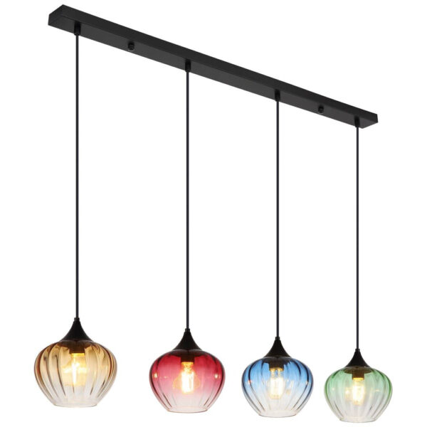 9007371518111 GLOBO Pendelleuchte SANDER 15748-4H
schwarz Metall B/H/L: ca. 18x120x111 cm E27 4 Brennstellen