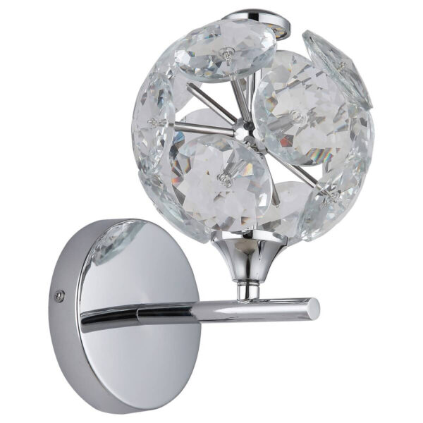 9007371518241 GLOBO Wandleuchte
Chrom klar Metall Glas H: ca. 24 cm 1 Brennstellen