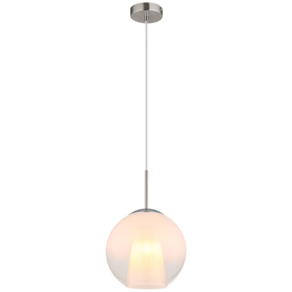 GLOBO Pendelleuchte BARRY 15749NH1
nickel Opal Metall H/D: ca. 120x25 cm E27 1 Brennstellen