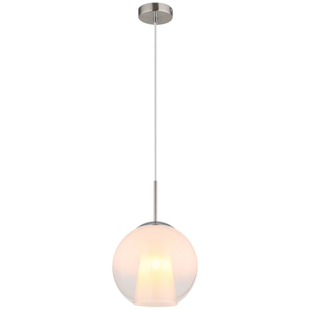 GLOBO Pendelleuchte BARRY 15749NH1
nickel Opal Metall H/D: ca. 120×25 cm E27 1 Brennstellen