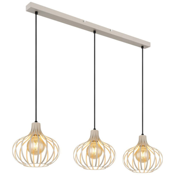 9007371519880 GLOBO Pendelleuchte MATEO 33370319
schwarz sand creme Metall B/H/L: ca. 103x150x25 cm E27 3 Brennstellen