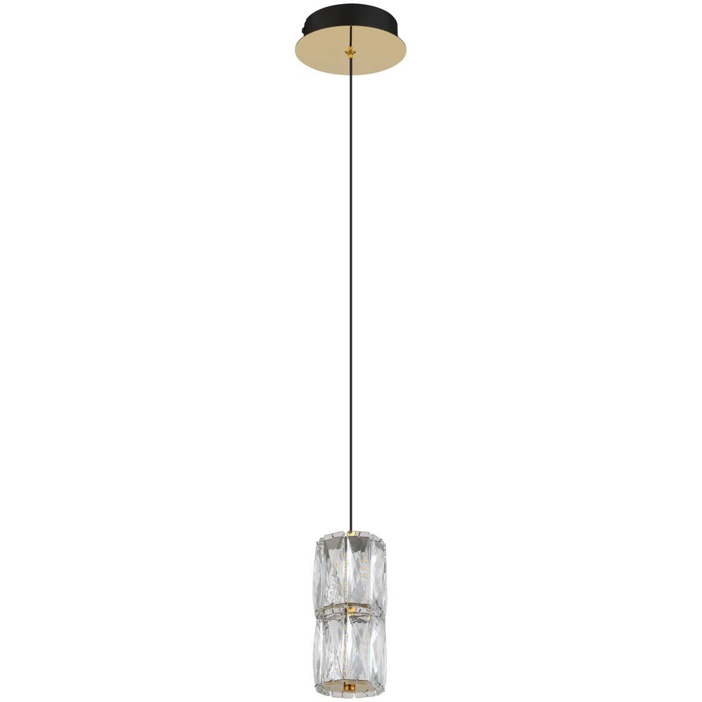 GLOBO Pendelleuchte
gold mattschwarz klar Metall Glas H/D: ca. 150×14 cm 1 Brennstellen