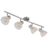GLOBO Strahler nickel matt klar Satiniert Glas Metall B/H: ca. 70x19 cm E14 4 Brennstellen
