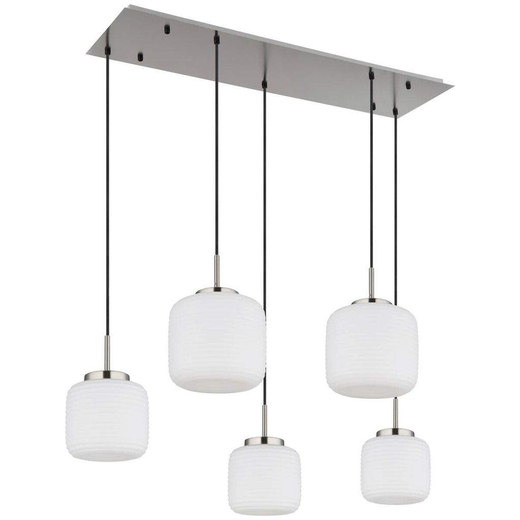 GLOBO Pendelleuchte
schwarz nickel matt Opal Glas Metall B/H: ca. 106×130 cm 5 Brennstellen