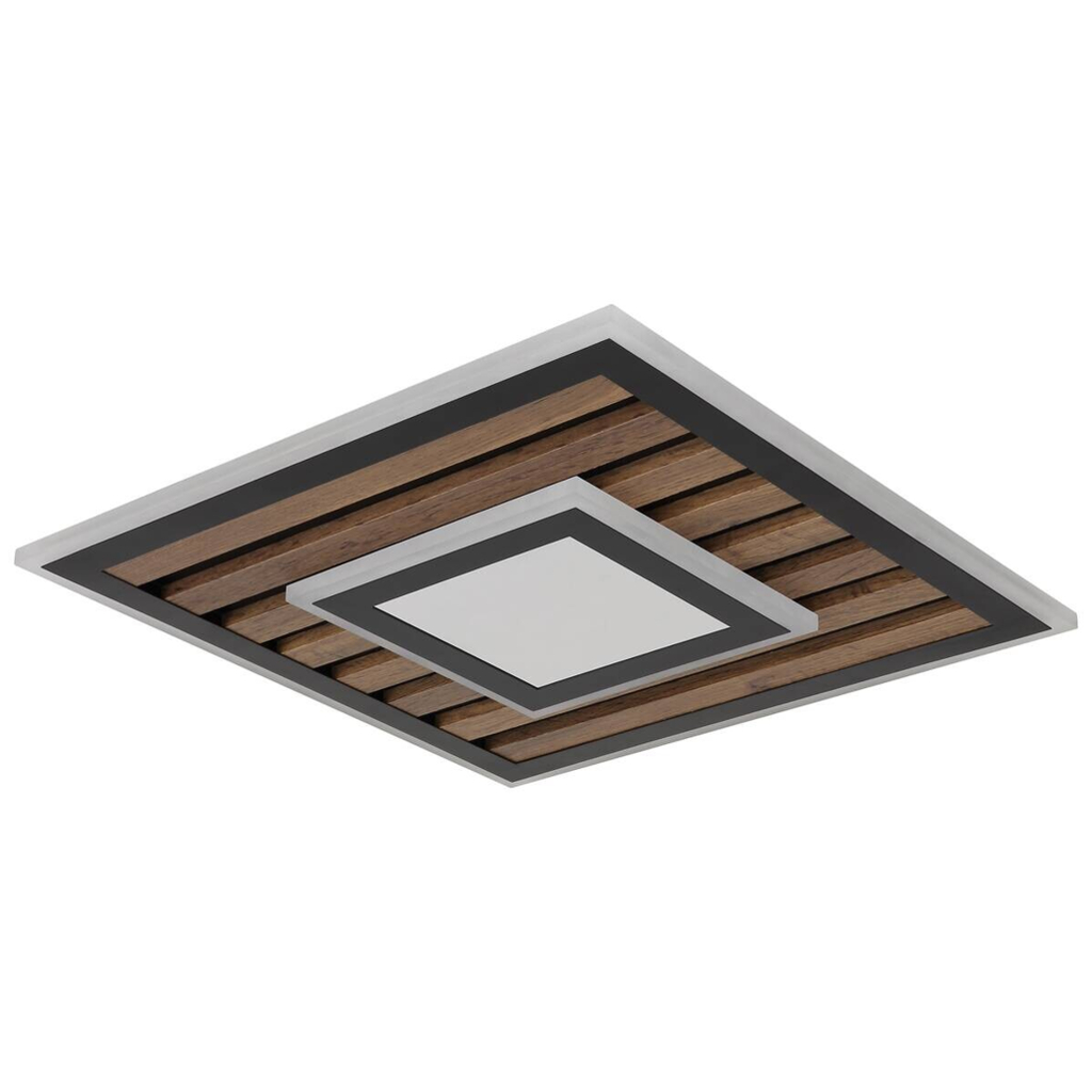 GLOBO Deckenleuchte Opal mattschwarz Metall MDF B/H: ca. 40x6 cm 1 Brennstellen