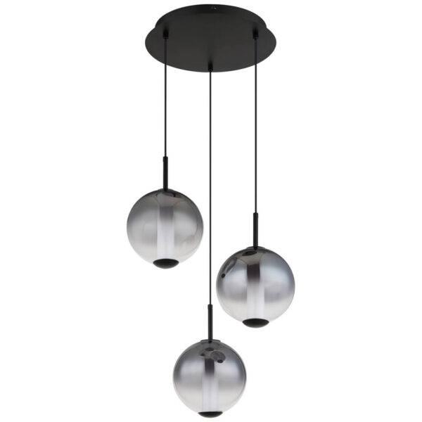 GLOBO Pendelleuchte
mattschwarz Rauch Opal Glas Metall H/D: ca. 120x38 cm 1 Brennstellen
