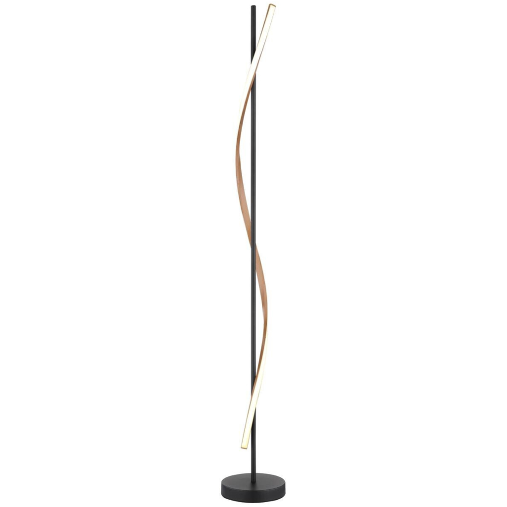 GLOBO Stehlampe
mattschwarz dunkelbraun Opal Metall PVC Kunststoff H/D: ca. 150,7×20 cm 1 Brennstellen
