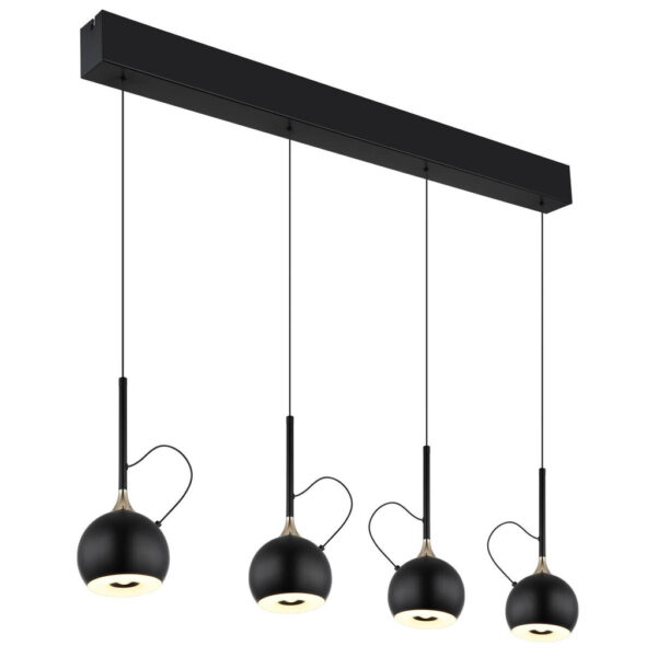 GLOBO Pendelleuchte
mattschwarz gold Metall B/H/L: ca. 12x150x93 cm 1 Brennstellen