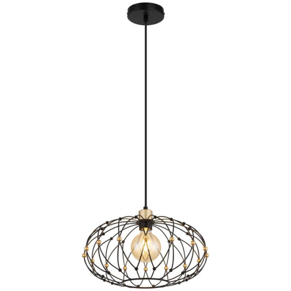 GLOBO Pendelleuchte
mattschwarz Metall H/D: ca. 150x40 cm E27 1 Brennstellen