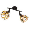 GLOBO Spot MIKA 15759-2 gold schwarz Metall B/H/L: ca. 12x15,5x25 cm E14 2 Brennstellen