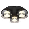 GLOBO Deckenleuchte Belinda schwarz Rauch Metall Glas H/D: ca. 45,5x38 cm 1 Brennstellen