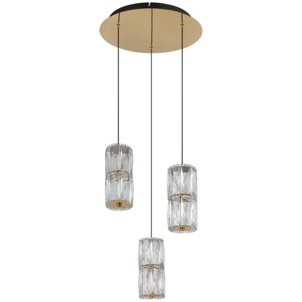 GLOBO Pendelleuchte
mattschwarz klar gold Glas Metall H/D: ca. 150x36 cm 1 Brennstellen