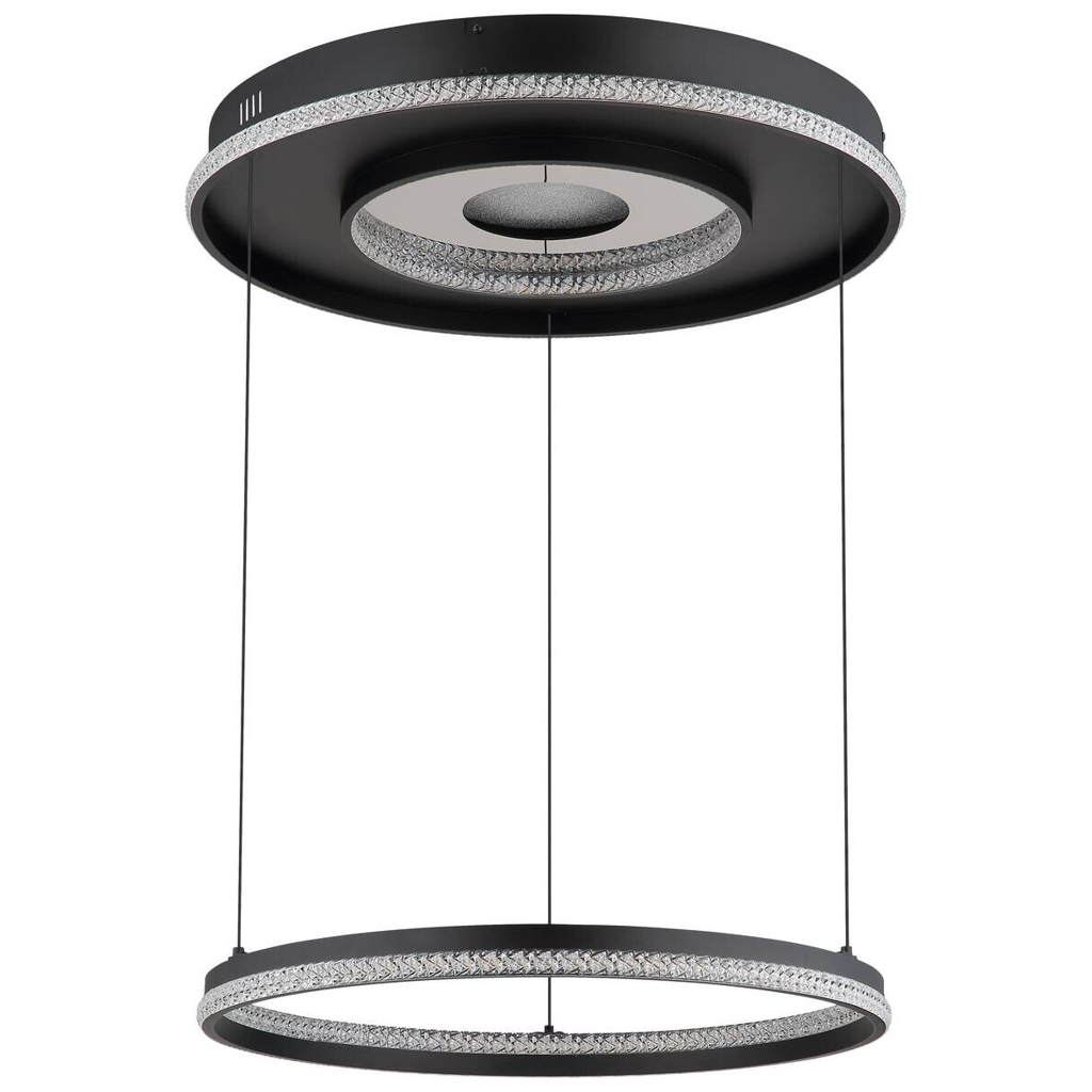 GLOBO Pendelleuchte
mattschwarz klar Metall Aluminium H/D: ca. 120×60 cm 1 Brennstellen