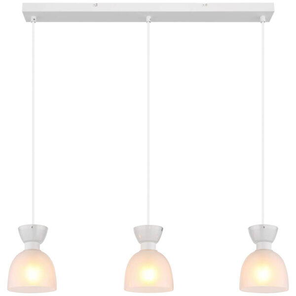 9007371525515 GLOBO Pendelleuchte
Opal weiß Metall Glas B/H: ca. 65x120 cm E14 3 Brennstellen