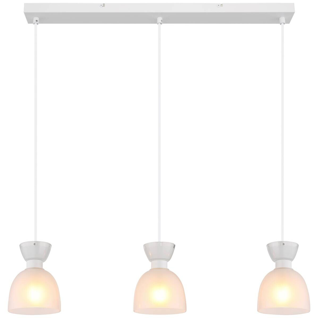 GLOBO Pendelleuchte
Opal weiß Metall Glas B/H: ca. 65×120 cm E14 3 Brennstellen