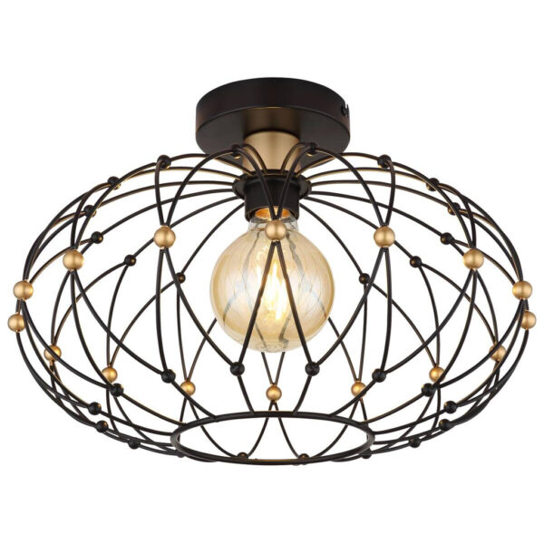 GLOBO Deckenleuchte mattschwarz Metall H/D: ca. 25x40 cm 1 Brennstellen