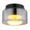 GLOBO LED-Deckenleuchte Rauch schwarz Metall Glas H/D: ca. 8,5x13 cm 1 Brennstellen