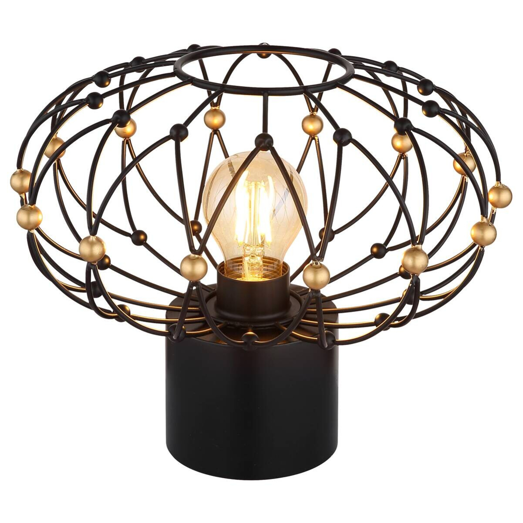 GLOBO Tischleuchte
mattschwarz Metall H/D: ca. 25×28 cm E27 1 Brennstellen