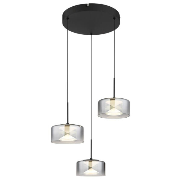 GLOBO Pendelleuchte Belinda Rauch Metall Glas H/D: ca. 41,5x40 cm 1 Brennstellen – verschiedene Farben