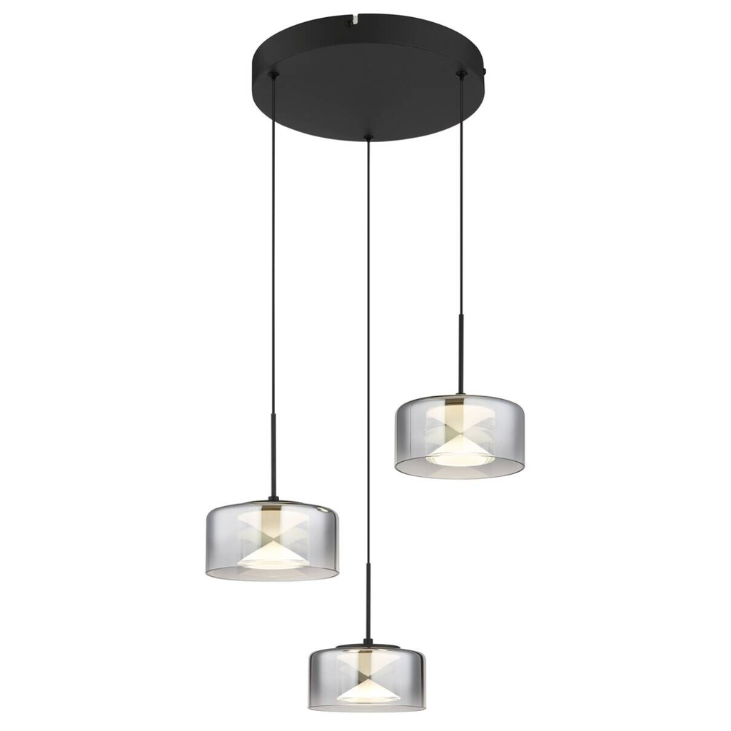 GLOBO Pendelleuchte Belinda Rauch Metall Glas H/D: ca. 41,5×40 cm 1 Brennstellen – verschiedene Farben