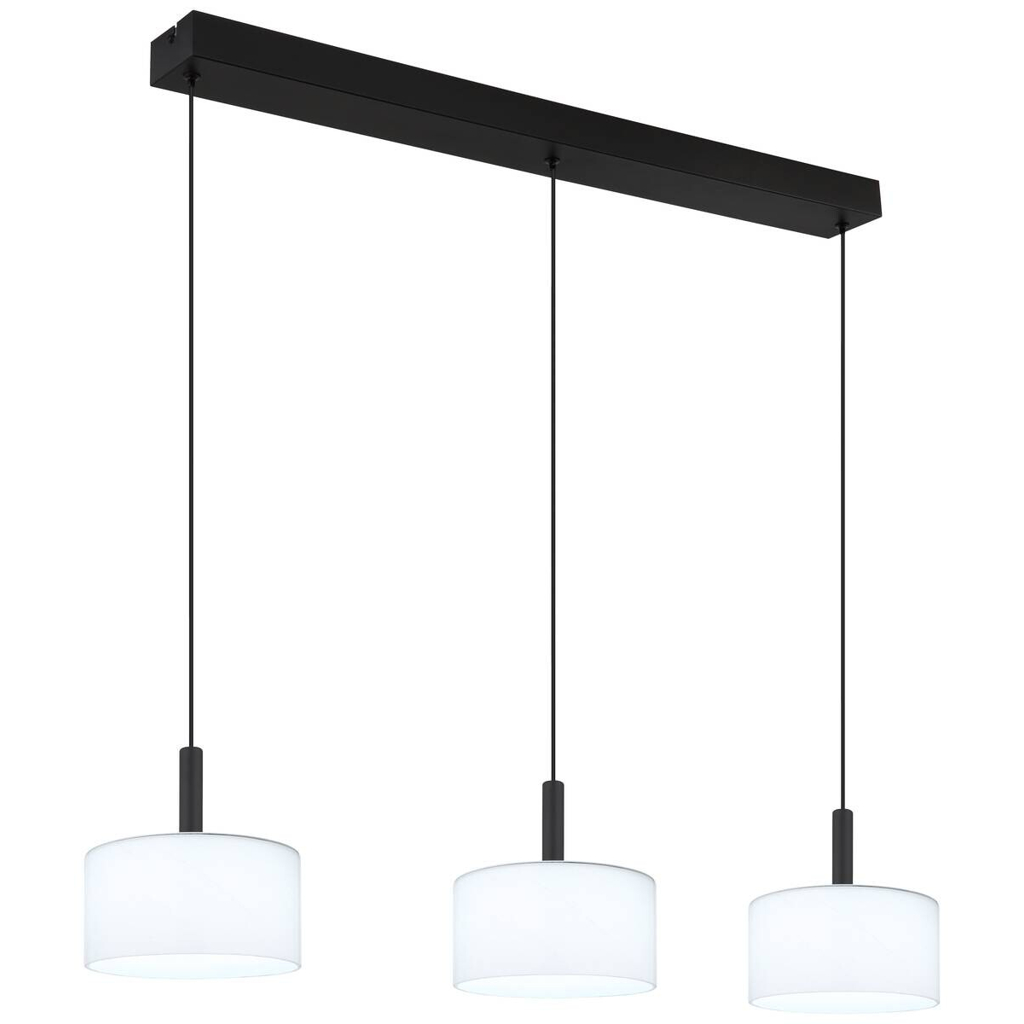 GLOBO Pendelleuchte
mattschwarz Opal Glas Metall B/H/T/L: ca. 20x150x96x96 cm 1 Brennstellen