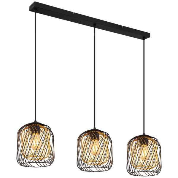 GLOBO Pendelleuchte DICHTI 15965-3HS
schwarz Metall B/H/L: ca. 18x150x84 cm E27 3 Brennstellen