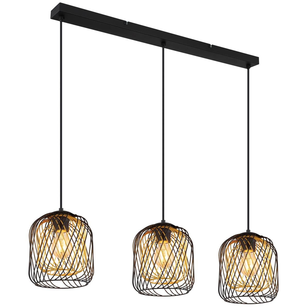 GLOBO Pendelleuchte DICHTI 15965-3HS
schwarz Metall B/H/L: ca. 18x150x84 cm E27 3 Brennstellen