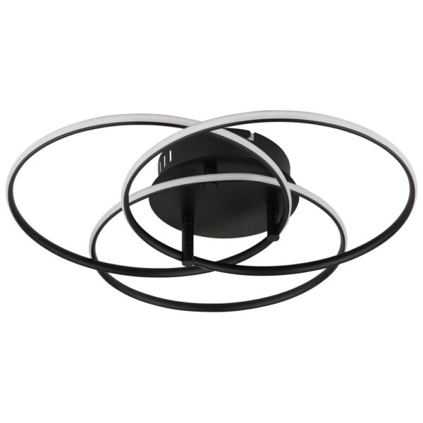 GLOBO Deckenleuchte Opal mattschwarz Metall Aluminium H/D: ca. 9,4x45,6 cm 1 Brennstellen