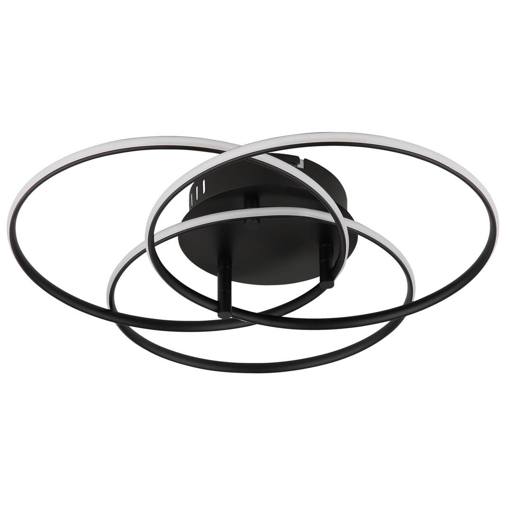 GLOBO Deckenleuchte Opal mattschwarz Metall Aluminium H/D: ca. 9,4x45,6 cm 1 Brennstellen