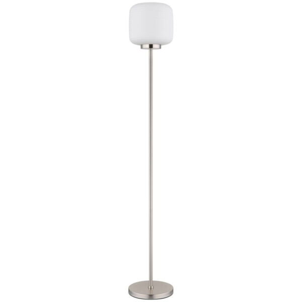 GLOBO Stehlampe
nickel matt Opal schwarz Glas Metall H/T/D: ca. 157x36x24 cm 1 Brennstellen
