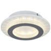 GLOBO LED-Deckenleuchte klar hellgrau weiß Kunststoff Metall H/D: ca. 5,5x20 cm 1 Brennstellen