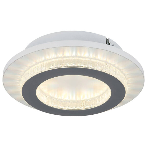 GLOBO LED-Deckenleuchte klar hellgrau weiß Kunststoff Metall H/D: ca. 5,5x20 cm 1 Brennstellen GLOBO LED-Deckenleuchte klar hellgrau weiß Kunststoff Metall H/D: ca. 5,5x20 cm 1 Brennstellen