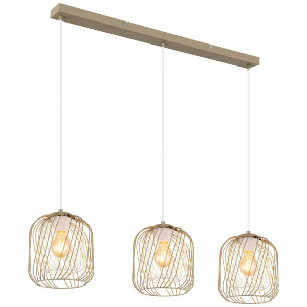 9007371533350 GLOBO Pendelleuchte Dichti
sand Metall B/H/L: ca. 18x150x84 cm E27 3 Brennstellen