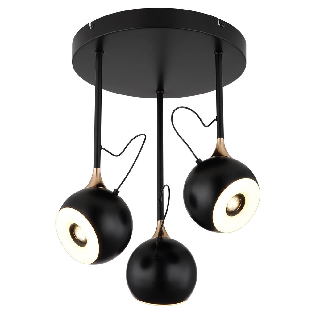 GLOBO Deckenleuchte mattschwarz gold Metall H/D: ca. 42x32,5 cm 1 Brennstellen