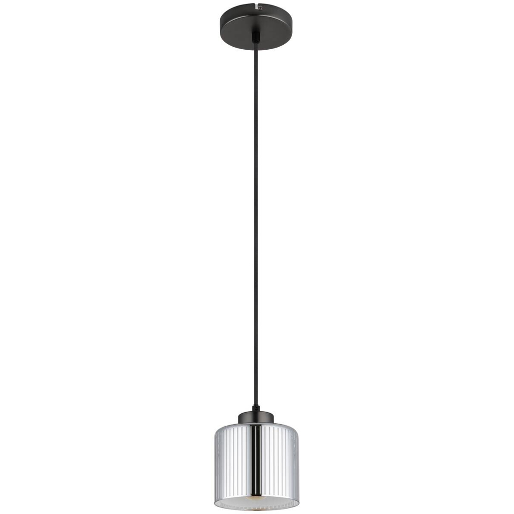 GLOBO Pendelleuchte Metall Glas H/D: ca. 120×14 cm E27 1 Brennstellen