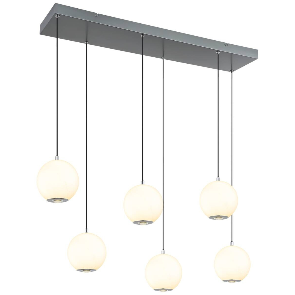 GLOBO Pendelleuchte
grau Opal Glas Metall B/H/T/L: ca. 30x150x97,5×97,5 cm 1 Brennstellen