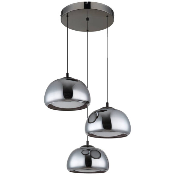 GLOBO Hängeleuchte Chrom schwarz Glas Metall – verschiedene Größen