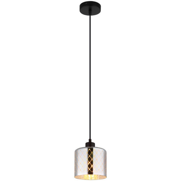 9007371566266 GLOBO Hängeleuchte
Chrom klar mattschwarz Metall Glas PVC H/D: ca. 120x15 cm E27 1 Brennstellen