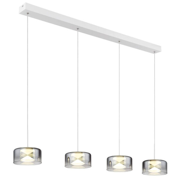 9007371566372 GLOBO Pendelleuchte Belinda
Rauch weiß Glas Metall B/H/L: ca. 15x23x105 cm 1 Brennstellen