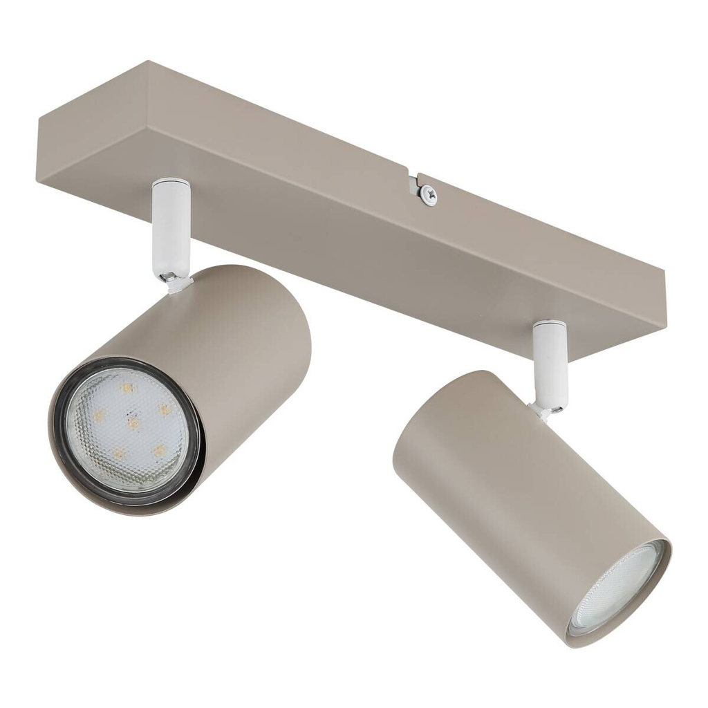 GLOBO Spot 2-flg. Robby sand weiß Metall B/H/L: ca. 26x6x12 cm GU10 2 Brennstellen