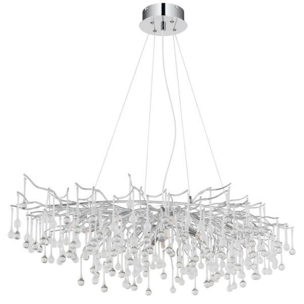 Globo - Kronleuchter Chrom Aluminium Metall B/H/L: ca. 52x150x120 cm G9 14 Brennstellen in Chrom