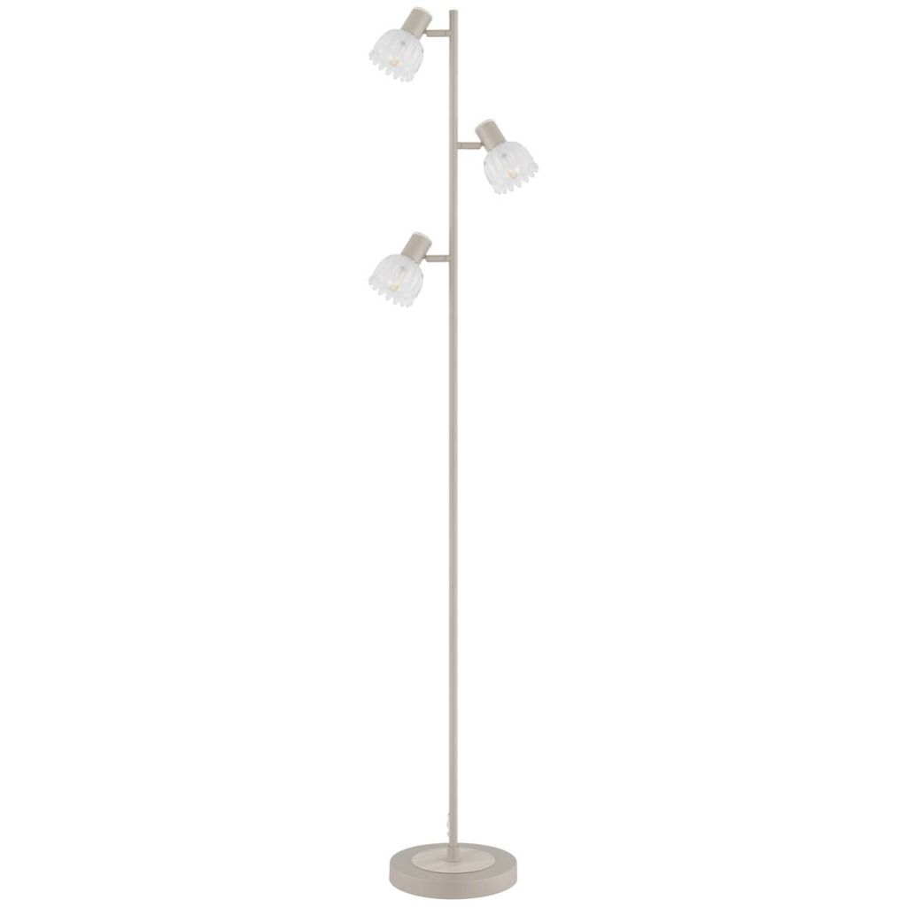 GLOBO Stehlampe
sand Glas Metall B/H/L: ca. 12x60x26 cm 3 Brennstellen