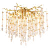 GLOBO Deckenleuchte klar amber gold Metall Glas H/D: ca. 48x60 cm E14 8 Brennstellen GLOBO Deckenleuchte klar amber gold Metall Glas H/D: ca. 48x60 cm E14 8 Brennstellen