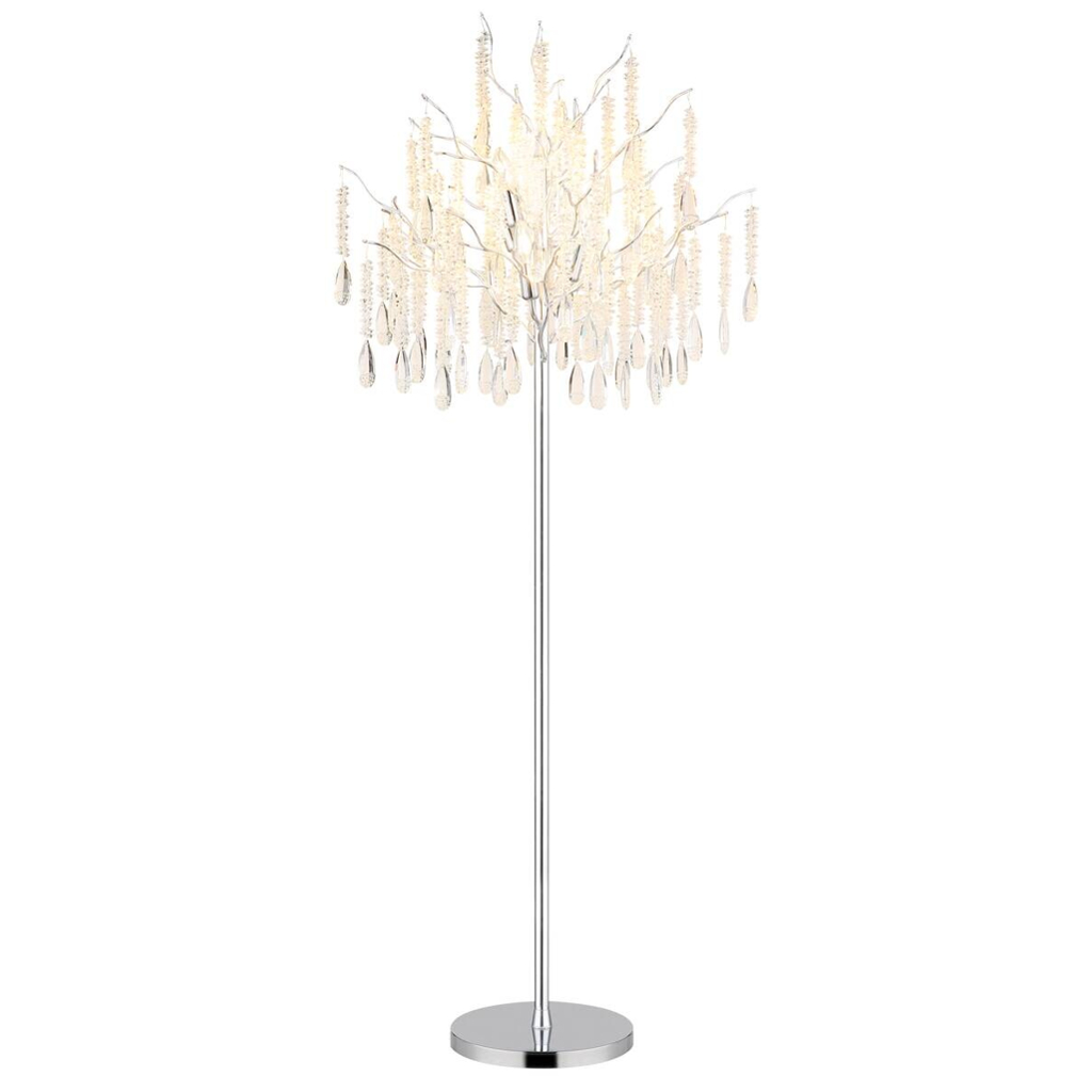 GLOBO Stehlampe
gold klar amber Metall Glas H/D: ca. 165×55 cm E14 5 Brennstellen