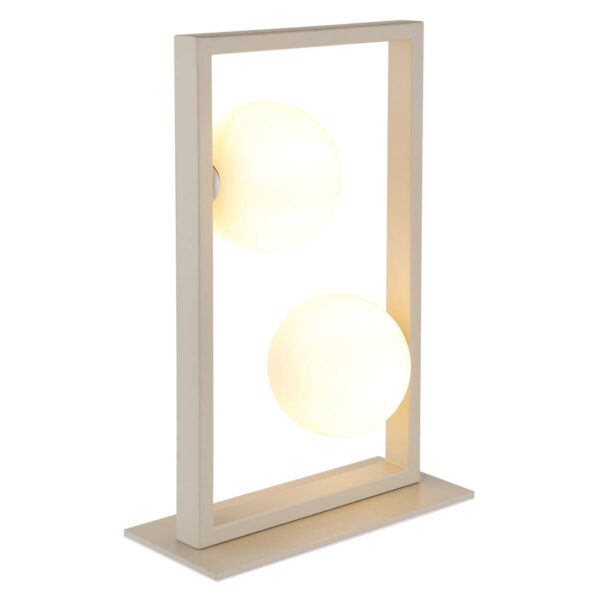 GLOBO Tischleuchte
sand mattschwarz creme Glas Metall B/H/L: ca. 12x40x28 cm G9 2 Brennstellen