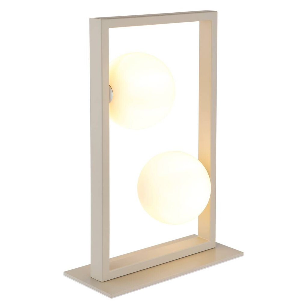 GLOBO Tischleuchte
sand mattschwarz creme Glas Metall B/H/L: ca. 12x40x28 cm G9 2 Brennstellen