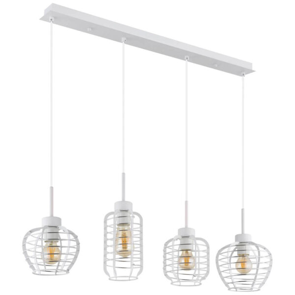 9007371569212 GLOBO Hängeleuchte
weiß Chrom Aluminium Metall B/H/L: ca. 37x25,5x86 cm E27 4 Brennstellen